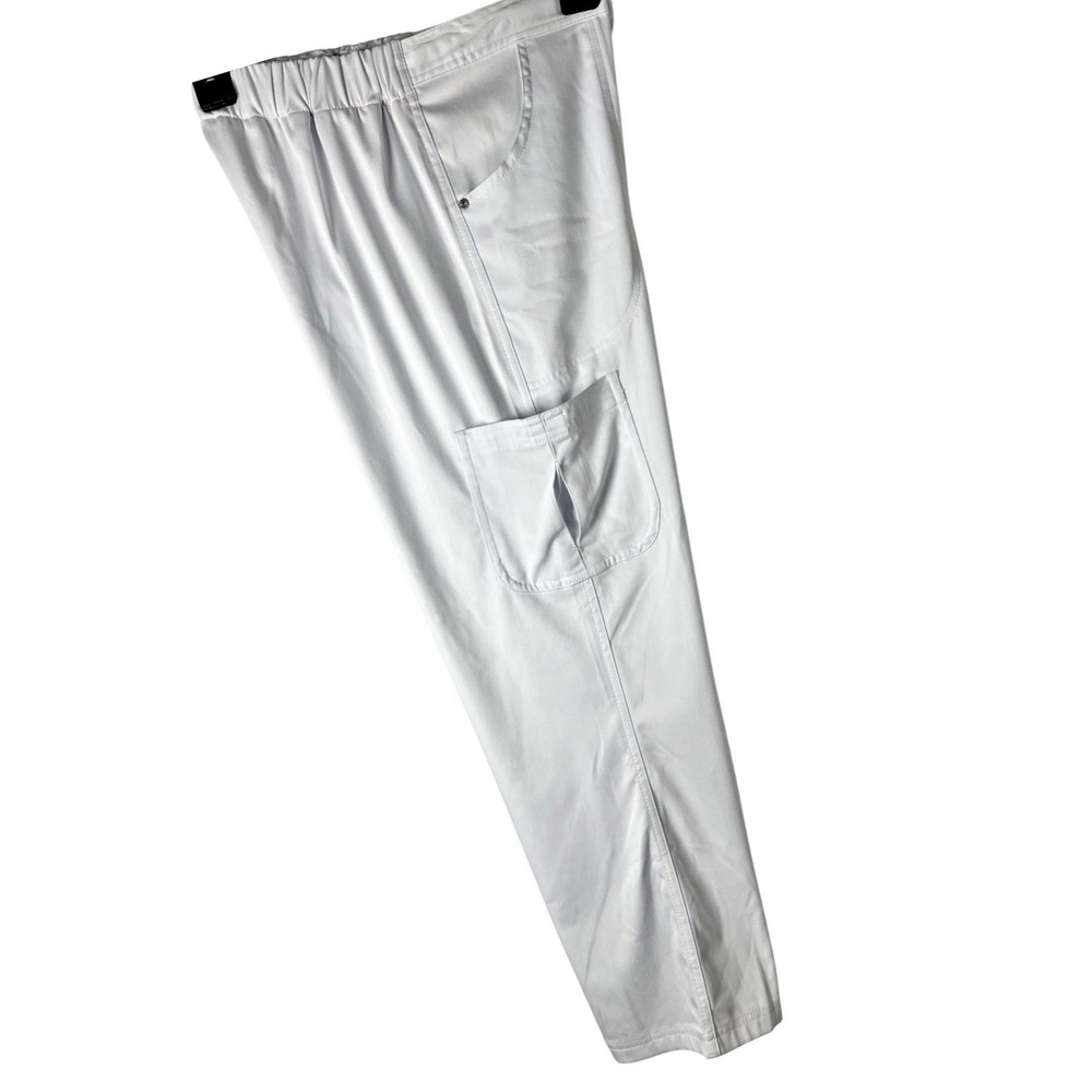 Urbane‎ Ultimate Womens Bailey Cargo Scrub Pant Size Petite Medium PM White F30